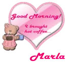 Good Morning- Teddy with coffee