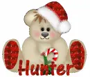 Xmas bear with Hunter name