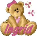 Brown bear with Ingrid name