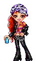 Doll drinking pop