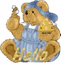 Bear with bee and hello text
