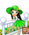 cutie doll in green