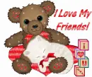 Bear with I love my friends text