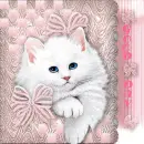 CAT IN BASKET WINKING