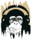 monkey with headphones