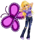 GIRL WITH PURPLE BUTTERFLY