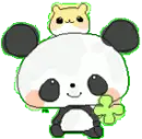 Panda with a hamster