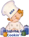 Little Chef with Whatcha Got Cookin' message and personalized with Rita