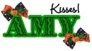 AMy... orange an black bows