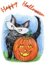 Happy Halloween Kitty & Pumpkin