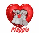 Bears in heart with Maggie name
