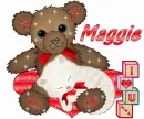 Bear with cat with Maggie name