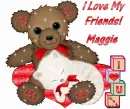 Bear with cat and text