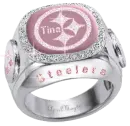 pittsburgh steelers pink diamond ring tina