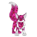 A pink pet with hearts