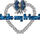 glitter heart -glitter blue hello friend
