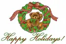 Happy Holidays bear wreath
