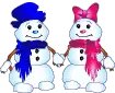 Snow people walking together