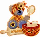 Cooking bear with Ingrid name