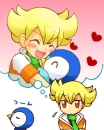 Piplup and trainer
