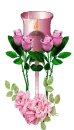 Roses around a candle