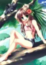 Anime sitting on tree