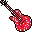 Glittery Mini Red Guitar