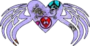 groovy peace heart with wings
