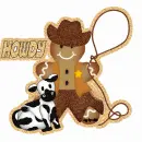 Gingerbread cowboy with Howdy text