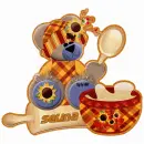 Cooking bear with Selina name