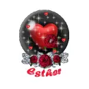 snow globe rose with name Esther