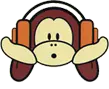 monkey with headphones