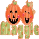 Maggie laughing pumpkins