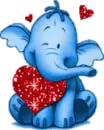 elephant with red heart
