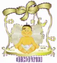 Angel baby on swing with Edith name