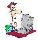 person on computer