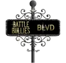 black gold street sign battle bullies BLVD
