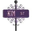 purple pink street sign kim ST