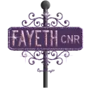 purple pink street sign fayeth CNR
