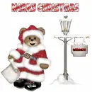 Bear with Xmas Pole sign with Garner's text