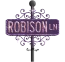 purple pink street sign robison LN
