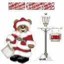 Xmas bear with pole with LYNDS name