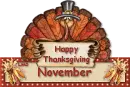 Turkey with Happy Thanksgiving greeting