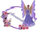 Oval Frame Floral Purplefairy - Amanda