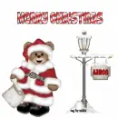 Xmas bear with pole wth Aaron name