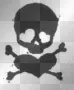 black skull and dots