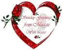 Red heart rose greetings