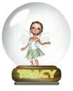 tracy green fairy in a globe