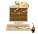 cat on computer-glitter craphics