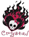 Crystal Flaming Heart and Skull